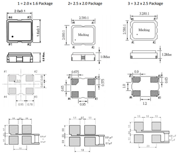 Mechanical Drawing - ECS ECS-327MVATX SMD MultiVolt™ Crystal Oscillators